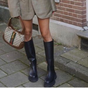 Sam Edelman Black Larina Knee High Leather Boot in Size 7.5